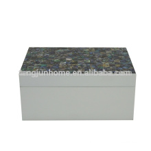 New Zealand Paua Shell Storage Box with White Paint Medium